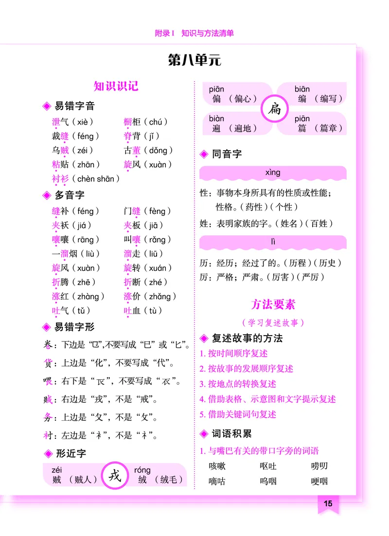 《黄冈小状元作业本》知识与方法清单-语文3年级下册（RJ）_三年级上下册资料_小学三年级学习资料-25年更新版_3-02、小学三年级语文下册_3-2-2、练习题、作业、试题、试卷_电子册类