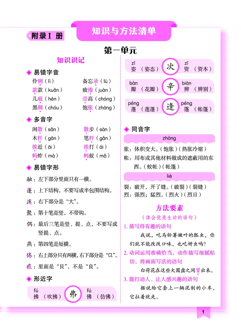 《黄冈小状元作业本》知识与方法清单-语文3年级下册（RJ）_三年级上下册资料_小学三年级学习资料-25年更新版_3-02、小学三年级语文下册_3-2-2、练习题、作业、试题、试卷_电子册类