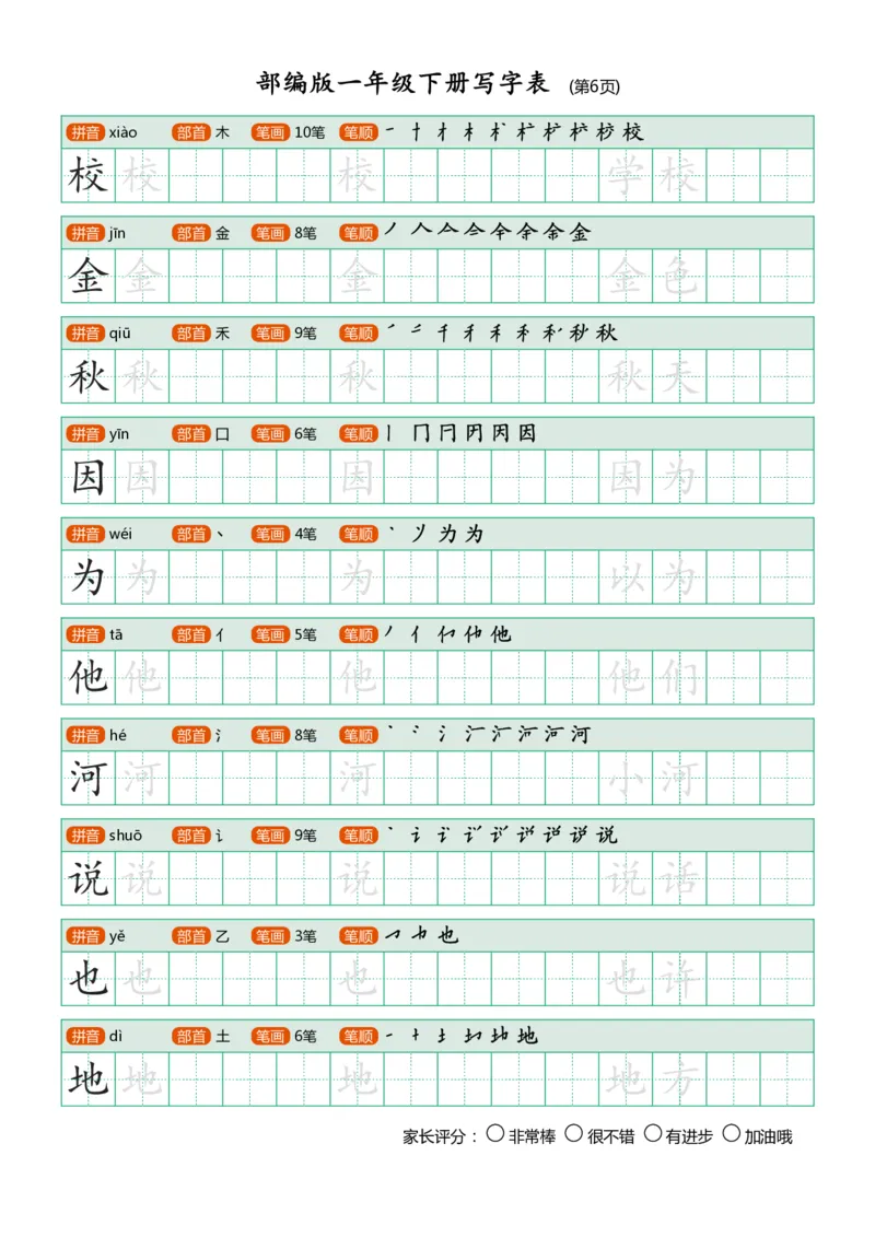 写字表（带部首笔画）20页字帖打印版_一年级上下册资料_一年级上语数英上下册学习资料_3-6-2、小学一年级语文下册_统编、部编、人教（语文全国统一只有一个版）_8、字贴书写
