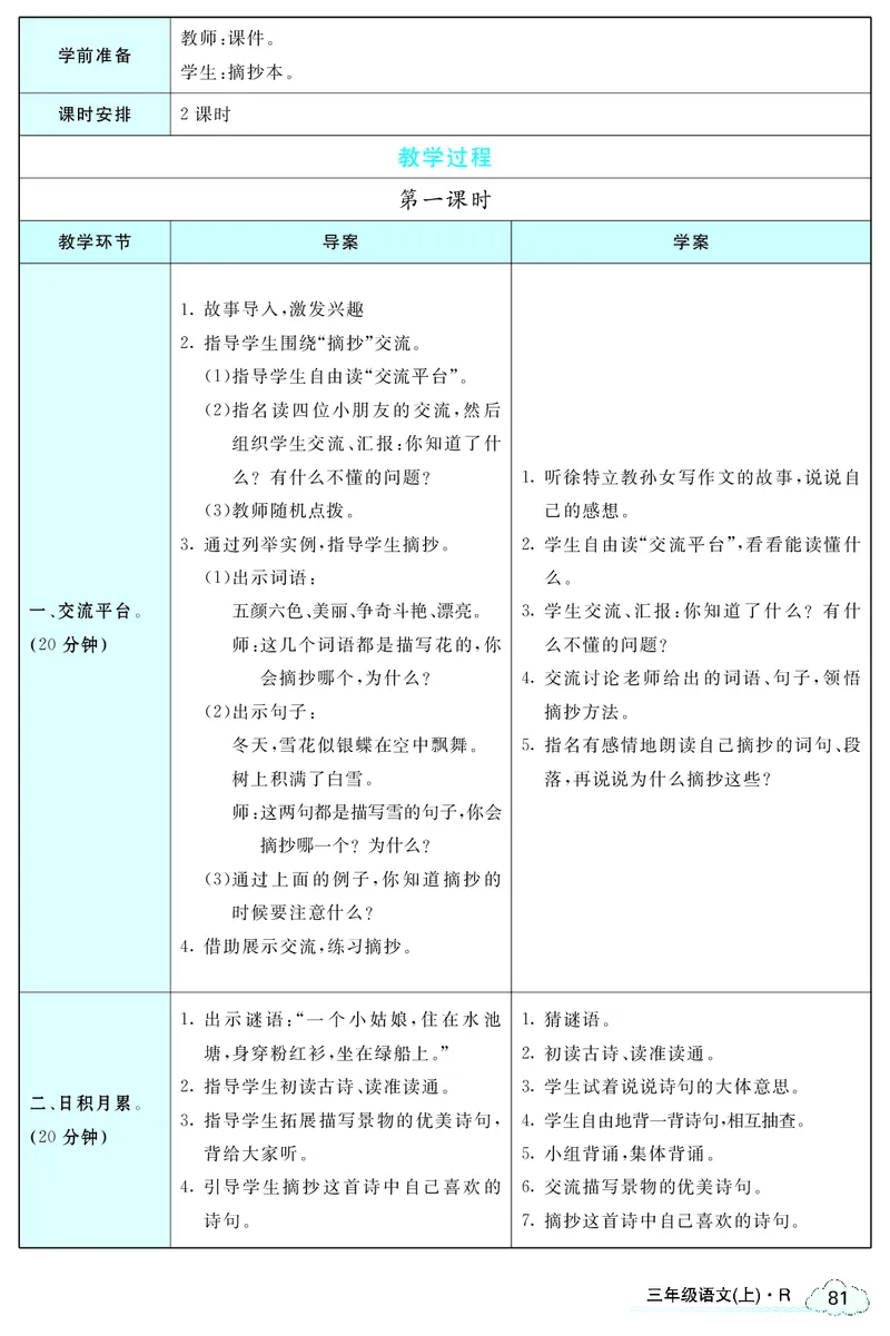 智慧树语文3年级上（RJ）_三年级上下册资料_小学三年级学习资料-25年更新版_3-01、小学三年级语文上册_3-1-3、课件、讲义、教案