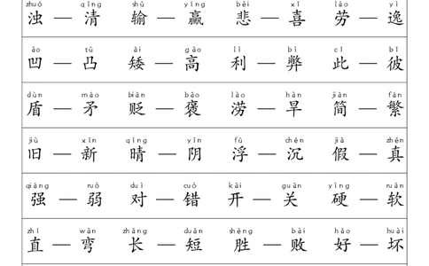 一年级语文上册&middot;重点必考-词语积累_一年级上下册资料_一年级直播间资料