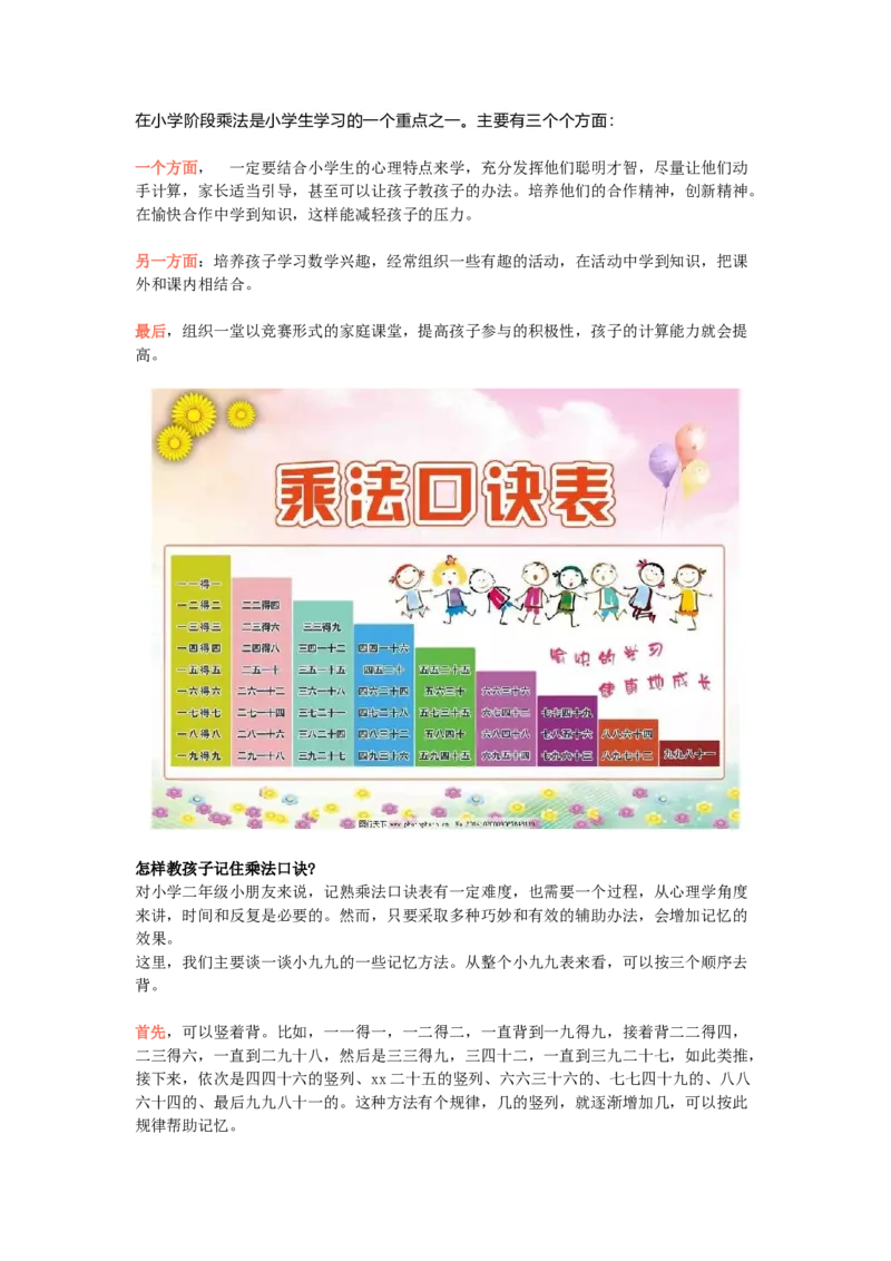 小学二年级数学上册-乘法口诀背诵附练习_二年级上下册资料_小学二年级学习资料-25年更新版_2-03、小学二年级数学上册_2-3-2、练习题、作业、试题、试卷_通用