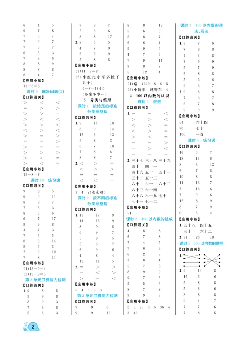 《黄冈口算天天练》数学1年级下册（RJ）_一年级上下册资料_小学一年级学习资料-25年更新版_1-04、小学一年级数学下册_1-4-2、练习题、作业、试题、试卷_人教版_电子册