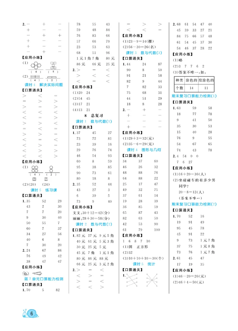 《黄冈口算天天练》数学1年级下册（RJ）_一年级上下册资料_小学一年级学习资料-25年更新版_1-04、小学一年级数学下册_1-4-2、练习题、作业、试题、试卷_人教版_电子册