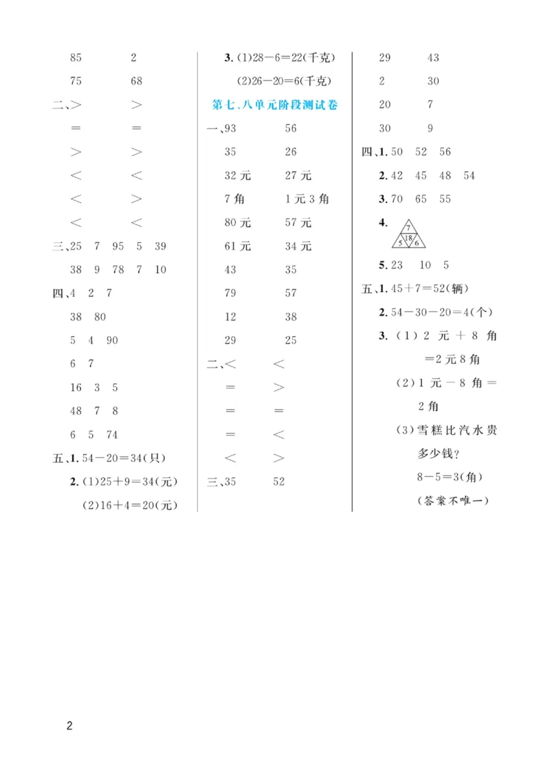 《黄冈口算天天练》数学1年级下册（RJ）_一年级上下册资料_小学一年级学习资料-25年更新版_1-04、小学一年级数学下册_1-4-2、练习题、作业、试题、试卷_人教版_电子册