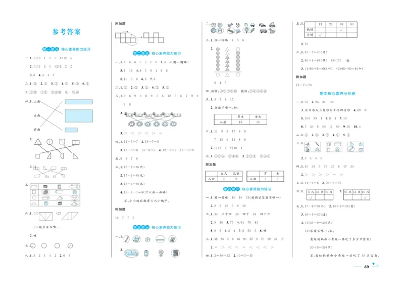 《黄冈名卷》单元检测卷-数学1年级下册（RJ）_一年级上下册资料_小学一年级学习资料-25年更新版_1-04、小学一年级数学下册_1-4-2、练习题、作业、试题、试卷_人教版_电子册