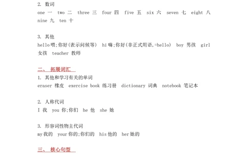 冀教版英语三年级上册Unit1单元知识点_三年级上下册资料_三年级上语数英上下册学习资料_3-8-5、小学三年级英语上册_冀教版_1、知识点总结