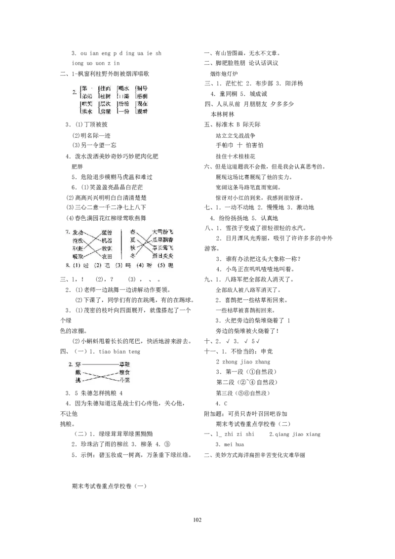 最新部编新人教版二年级语文上册(23份)全套试卷(含答案)_二年级上下册资料_二年级语数英上下册学习资料_3-7-1、小学二年级语文上册_统编、部编、人教（语文全国统一只有一个版）