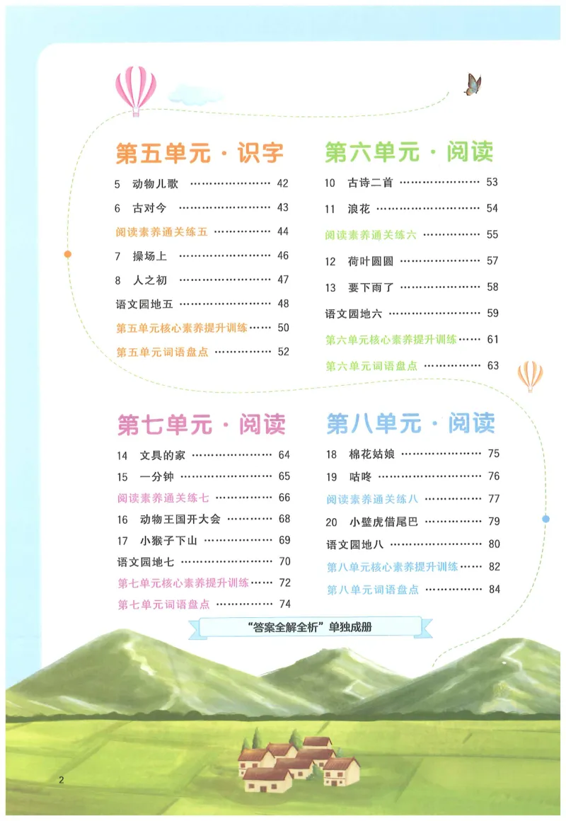 一下语文阳光同学_一年级上下册资料_53黄冈多个品牌系列资料_语文