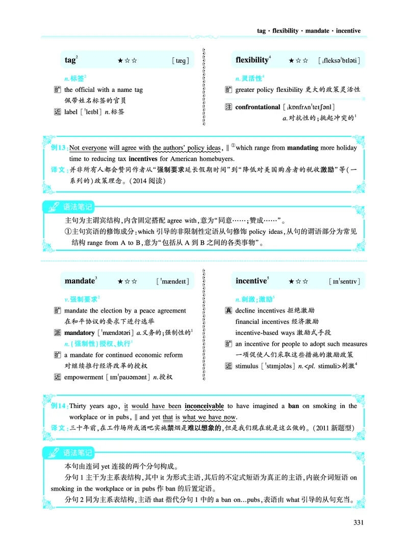 第四部分政策法规（第二板块核心词）_考研英语真题_考研英语（二）历年真题_单词资料_英语二黄皮书词汇电子版（语境例句版）