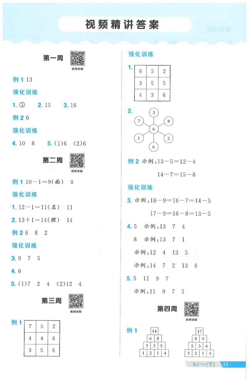 一下数学阳光同学周周提优_一年级上下册资料_53黄冈多个品牌系列资料_数学