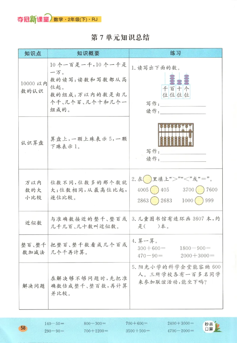 夺冠新课堂.随堂练测.数学二年级.下_二年级上下册资料_53黄冈多个品牌系列资料_数学