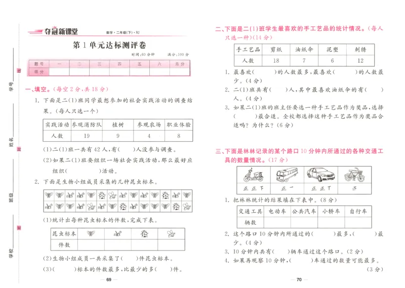 夺冠新课堂.随堂练测.数学二年级.下_二年级上下册资料_53黄冈多个品牌系列资料_数学