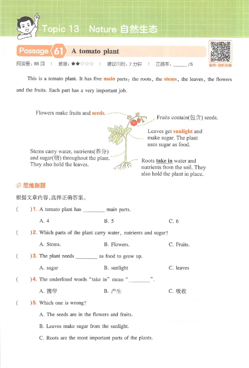 小英阅读100篇六年级_25秋《一本小学英语阅读训练100篇》第九版3-6人教_26版一本小学英语阅读100篇六年级