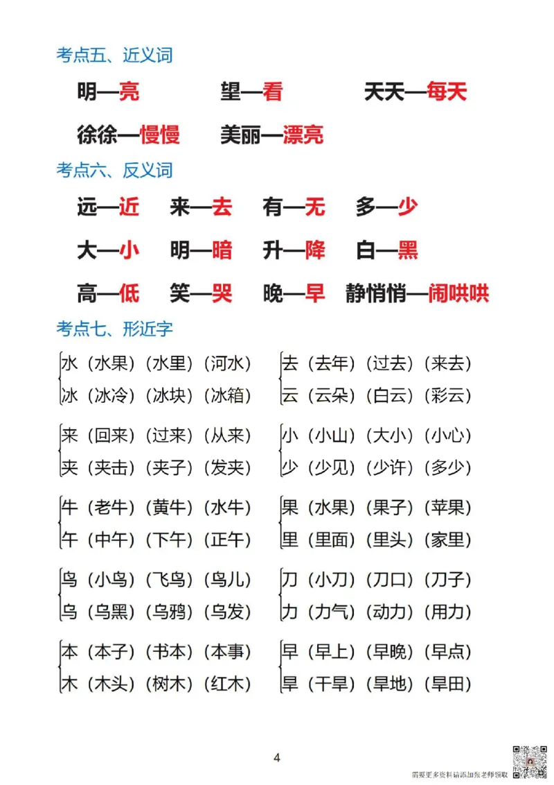 一上语文1&middot;8单元考点总结(1)(1)_一年级上下册资料_一年级上册小红书同款资料_一年级上册资料