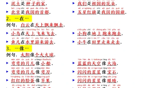 一年级语文上册必考必背仿写句子(4)(1)_一年级上下册资料_一年级下册小红书同款资料_一下语文