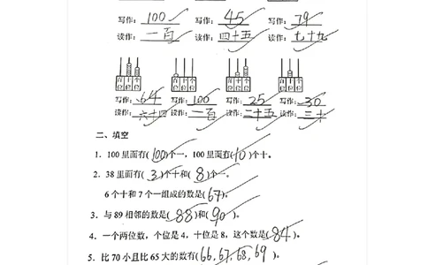 专题丨一年级下册《100以内数的认识》填空专项4.8_一年级上下册资料_小学一年级学习资料-25年更新版_1-04、小学一年级数学下册_1-4-2、练习题、作业、试题、试卷_苏教版_专项训练