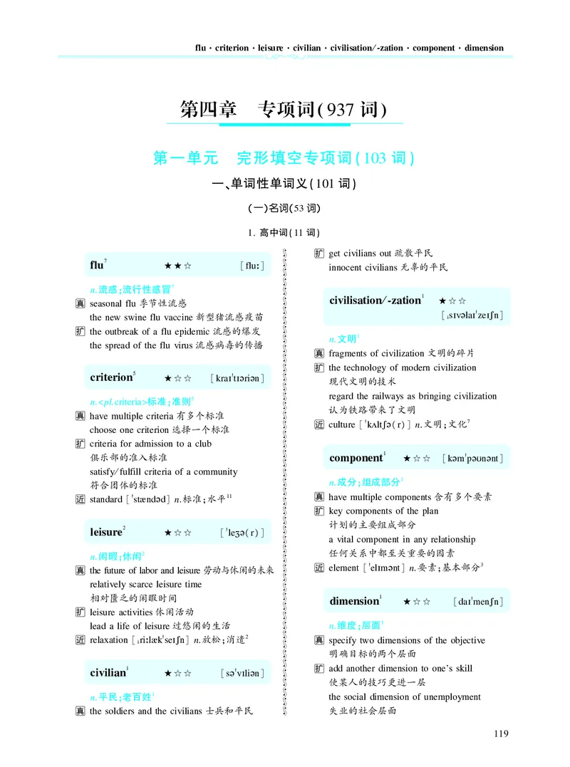 第四章专项词（937词）_考研英语真题_考研英语（二）历年真题_单词资料_英语二黄皮书词汇电子版（题型精简版）