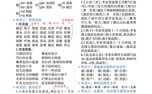 语文期末复习三年级下册语文1-8单元考点知识汇总_三年级上下册资料_小学三年级学习资料-25年更新版_3-02、小学三年级语文下册_3-2-1、学习资料、复习、知识点、归纳汇总