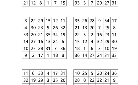 舒尔特6阶训练表5张_一年级上下册资料_小学一年级学习资料-25年更新版_1-00、幼小衔接_幼小衔接专注力启蒙篇_舒尔特方格-115页_舒尔特6阶训练表（15页）