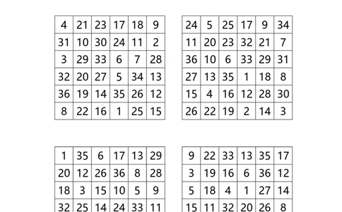 舒尔特6阶训练表5张_一年级上下册资料_小学一年级学习资料-25年更新版_1-00、幼小衔接_幼小衔接专注力启蒙篇_舒尔特方格-115页_舒尔特6阶训练表（15页）