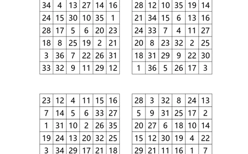 舒尔特6阶训练表5张_一年级上下册资料_小学一年级学习资料-25年更新版_1-00、幼小衔接_幼小衔接专注力启蒙篇_舒尔特方格-115页_舒尔特6阶训练表（15页）