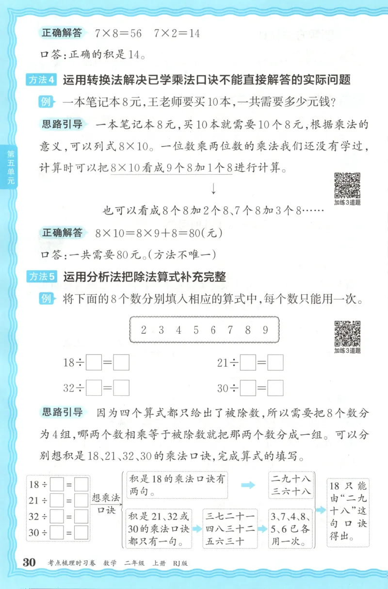 补缺手册_25秋小学语数英习题试卷_数学_人教版_25秋1-6年级上册数学《王朝霞考点梳理时习卷》_二年数学上册《王朝霞考点梳理时习卷》人教25秋