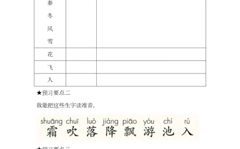 语文一年级下册全部课文预习单_一年级上下册资料_小学一年级学习资料-25年更新版_1-02、小学一年级语文下册_3-6-2-1、复习、知识点、归纳汇总_部编（人教）版