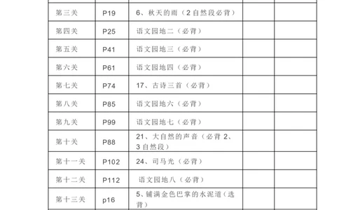（二升三）三年级语文上册课文必背选背闯关表_三年级上下册资料_小学三年级学习资料-25年更新版_3-12、寒暑假大礼包_暑假