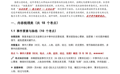 近5年全国各地中考语文古诗文阅读(文言文内容理解)100个高频考点+30个高频易错点_462026中考语文一轮复习练考点+练专题+练模块_古诗文阅读之(文言文内容理解)