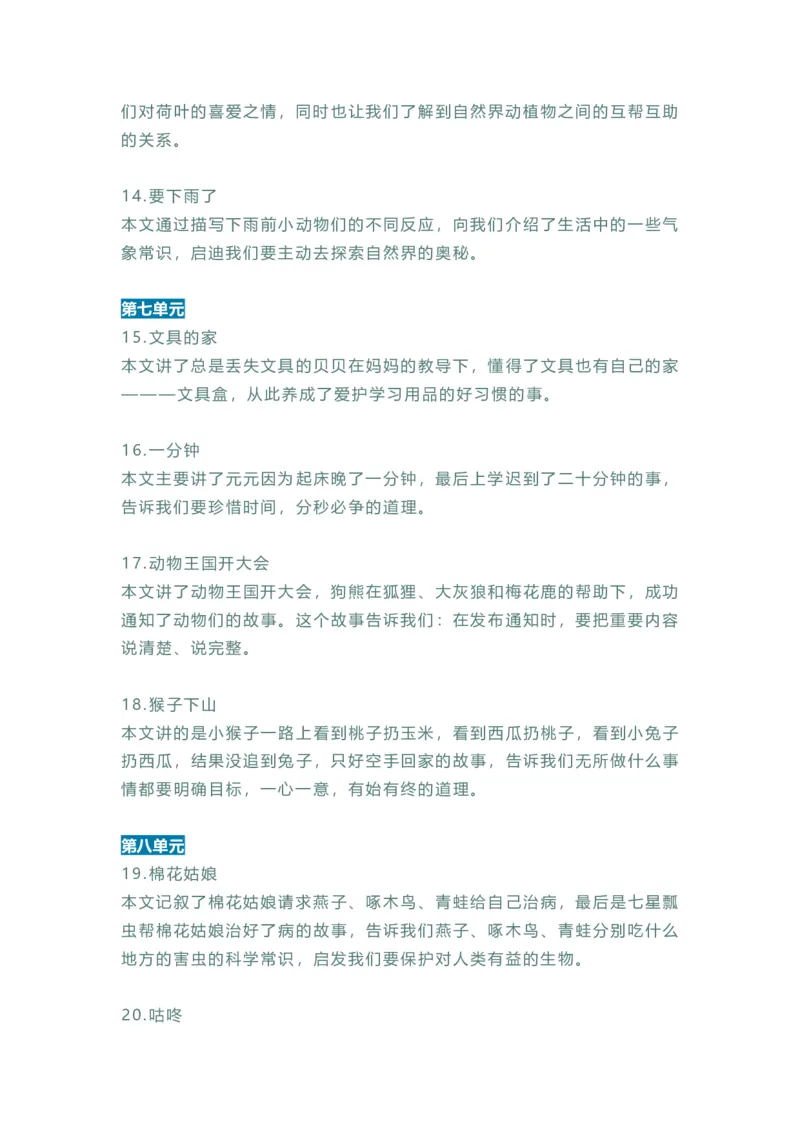 语文1年级下册课文内容中心思想_一年级上下册资料_小学一年级学习资料-25年更新版_1-02、小学一年级语文下册_3-6-2-1、复习、知识点、归纳汇总_部编（人教）版_知识汇总