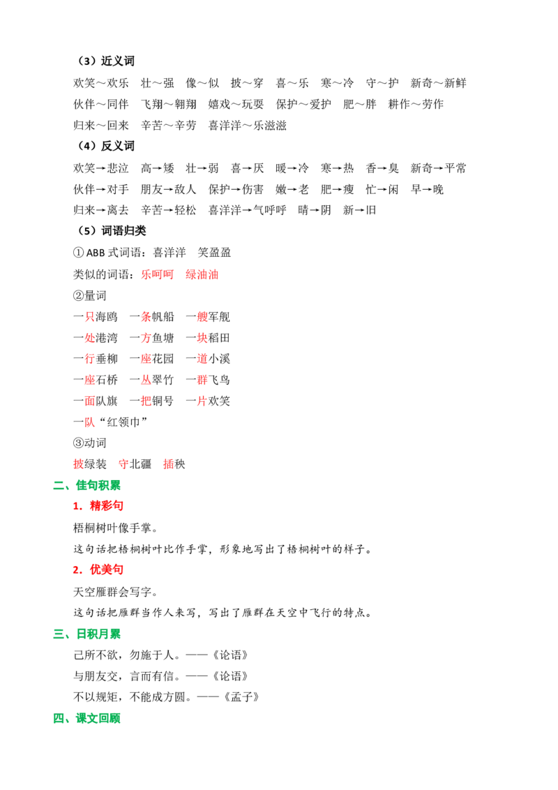 第二单元核心知识点_二年级上下册资料_小学二年级学习资料-25年更新版_2-01、小学二年级语文上册_2-1-1、复习、知识点、归纳汇总_二上语文单元核心知识点