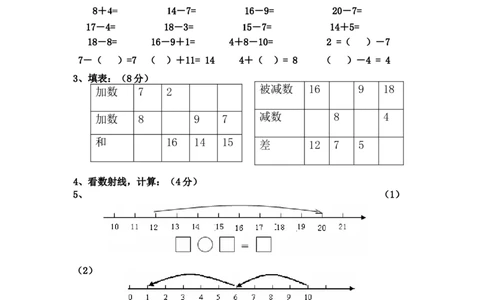 （沪教版）一年级数学上册期末测试_一年级上下册资料_小学一年级学习资料-25年更新版_1-03、小学一年级数学上册_沪教版_06、期末试卷