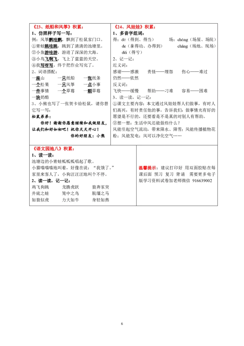 考点知识点_二年级上下册资料_二年级语数英上下册学习资料_3-7-1、小学二年级语文上册_统编、部编、人教（语文全国统一只有一个版）_1、知识点总结_期末总复习