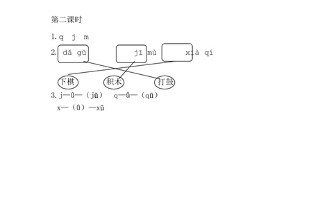 汉语拼音6jqx课时练_一年级上下册资料_一年级上语数英上下册学习资料_3-6-1、小学一年级语文上册_统编、部编、人教（语文全国统一只有一个版）_2、同步练习