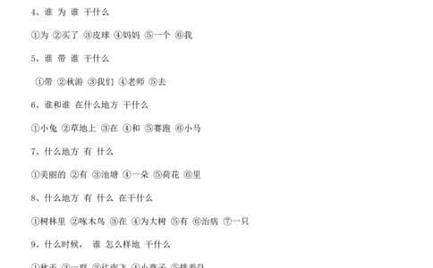 连词成句基本句型_一年级上下册资料_一年级上语数英上下册学习资料_3-6-1、小学一年级语文上册_统编、部编、人教（语文全国统一只有一个版）_6、专项练习_组词造句