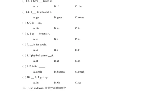 （一年级起点）二年级上册M5模块测试题_二年级上下册资料_二年级语数英上下册学习资料_3-7-5、小学二年级英语上册_外研版一起点_3、单元测试卷