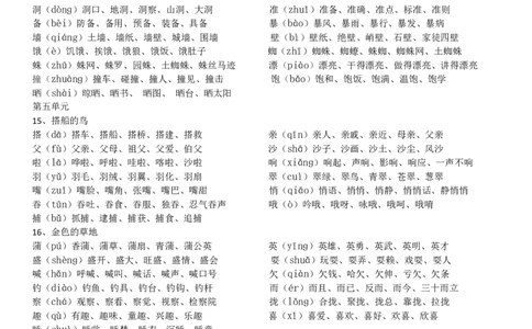 部编版小学三年级语文下册生字注音及组词_三年级上下册资料_三年级上语数英上下册学习资料_3-8-2、小学三年级语文下册_统编、部编、人教（语文全国统一只有一个版）_6、专项练习