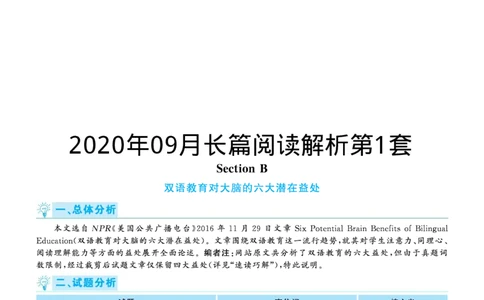 2020.09英语六级长篇阅读解析第1套_六级_六级长篇阅读_六级长篇阅读解析