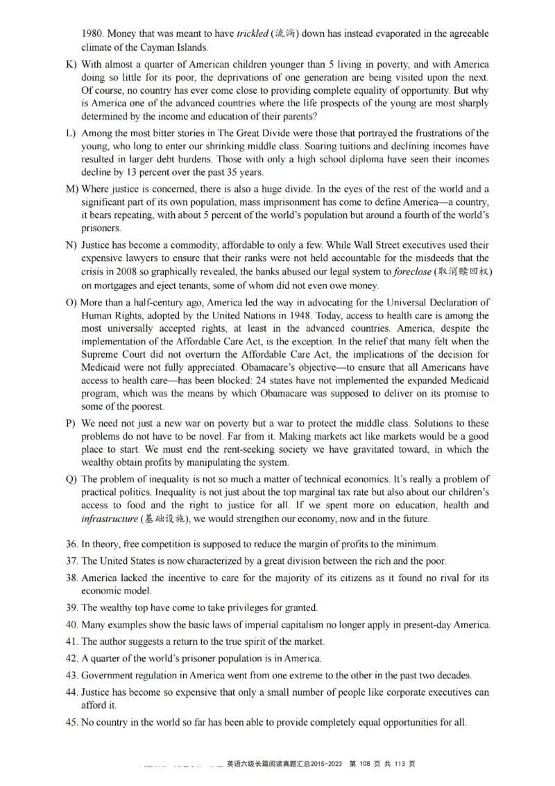 六级长篇阅读真题2015-2023.12_六级_六级长篇阅读