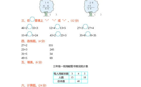 第七单元测试卷（1）_二年级上下册资料_小学二年级学习资料-25年更新版_2-04、小学二年级数学下册_2-4-2、练习题、作业、试题、试卷_青岛54_青岛版54单元测试