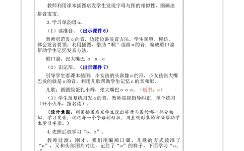 汉语拼音1ɑoe优质版教案_25秋七彩课堂统编版语文一年级上册教学资源包_七彩课堂统编版语文一年级上册教案_优质版教案_第二单元