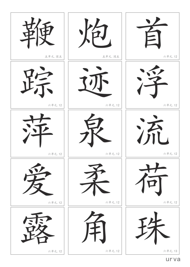 部编版一年级下册高清生字卡_一年级上下册资料_小学一年级学习资料-25年更新版_1-02、小学一年级语文下册_3-6-2-1、复习、知识点、归纳汇总_部编（人教）版