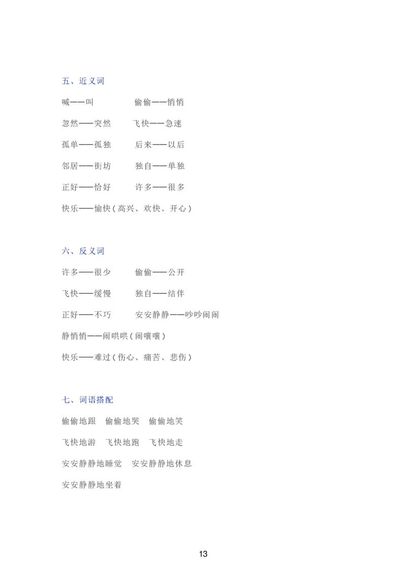 部编一年级语文（下册）全册知识要点汇总_一年级上下册资料_小学一年级学习资料-25年更新版_1-02、小学一年级语文下册_3-6-2-1、复习、知识点、归纳汇总_部编（人教）版_知识汇总