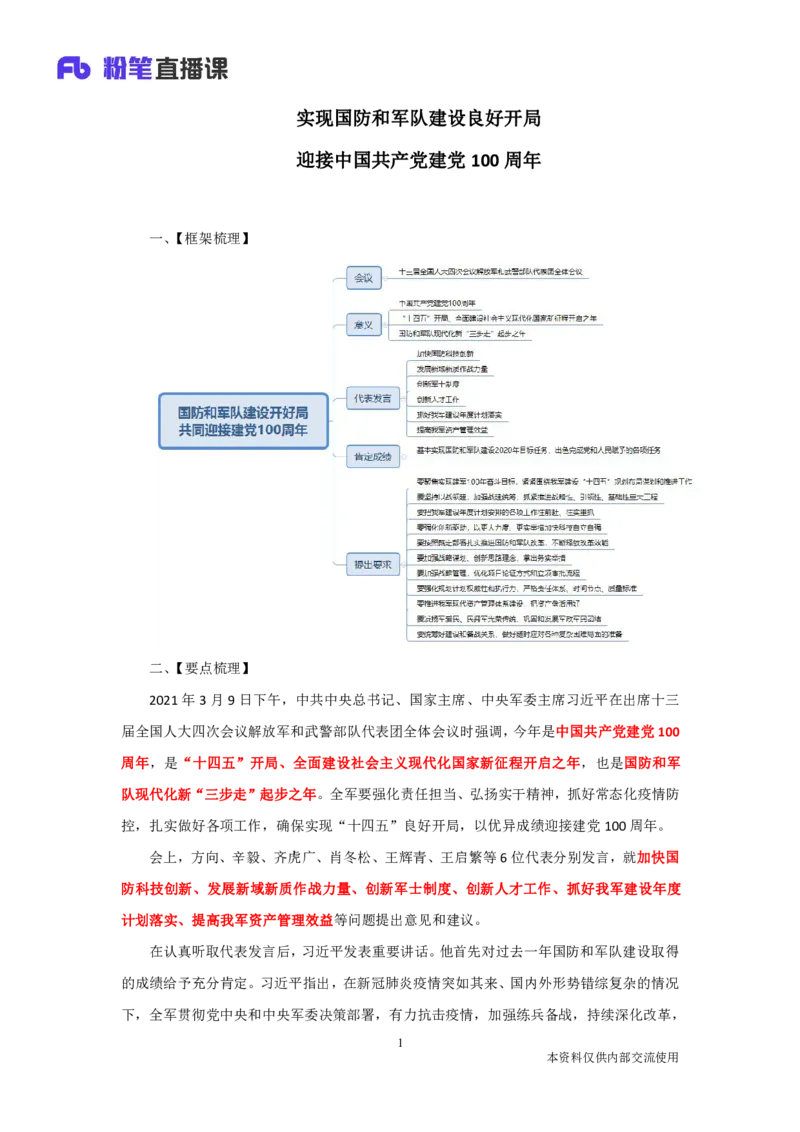 实现国防和军队建设良好开局迎接中国建党100周年_2026考公资料_（49）政治理论合集_政治理论合集_2025国考新增课程政治理论部分_政治理论常识_13建党100周年干货知识合集