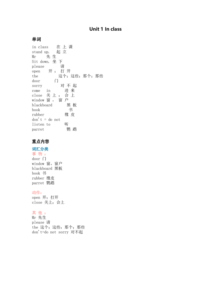 译林版三年级下Unit1知识点梳理_三年级上下册资料_三年级上语数英上下册学习资料_3-8-6、小学三年级英语下册_译林版_1、知识点总结