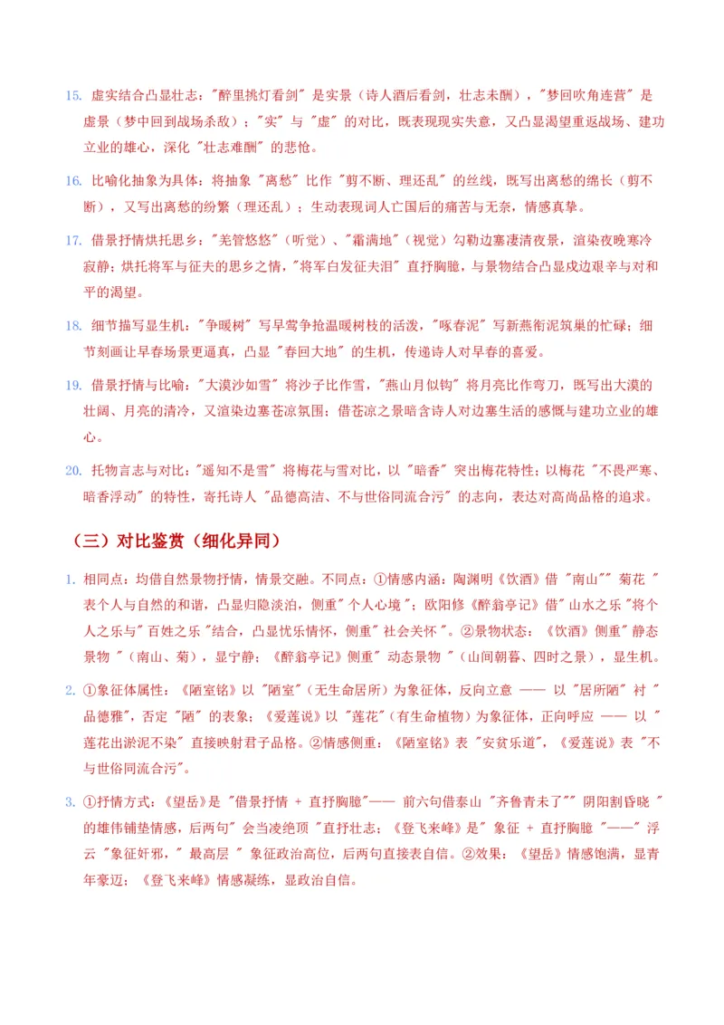 古诗文阅读之分析写作手法(全国适用)(含答案解析)_462026中考语文一轮复习练考点+练专题+练模块_古诗文阅读之分析写作手法