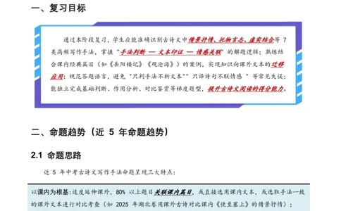 古诗文阅读之分析写作手法(全国适用)(含答案解析)_462026中考语文一轮复习练考点+练专题+练模块_古诗文阅读之分析写作手法