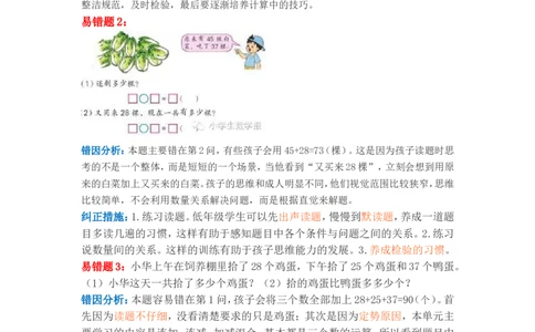 苏教版二年级数学上册易错题解析汇编_二年级上下册资料_小学二年级学习资料-25年更新版_2-03、小学二年级数学上册_2-3-2、练习题、作业、试题、试卷_苏教版_专项练习