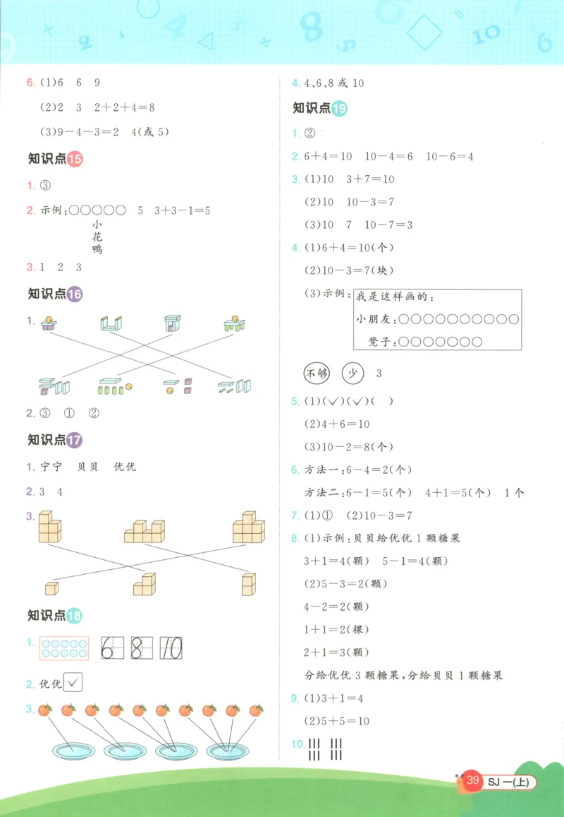 情境题答案_25秋小学语数英习题试卷_数学_苏教版_阳光同学计算小达人苏教25年上册1-6_阳光同学计算小达人SJ1上